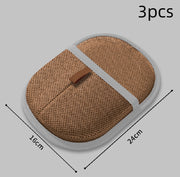 3-piece light brown pet hair remover gloves set. Ideal for grooming pets and cleaning surfaces.