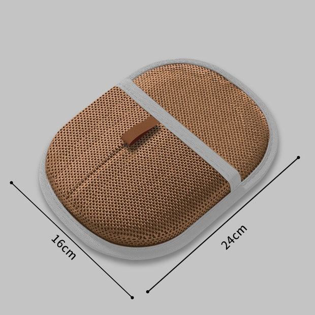 Brown pet hair remover glove with dimensions 16x24cm. Durable and ergonomic design for effective fur removal.