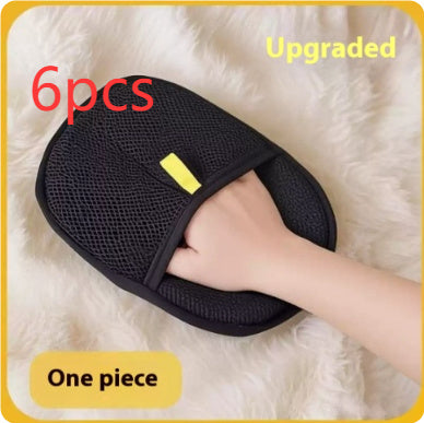 6-piece upgraded pet hair remover gloves set. Ideal for large households with multiple pets.