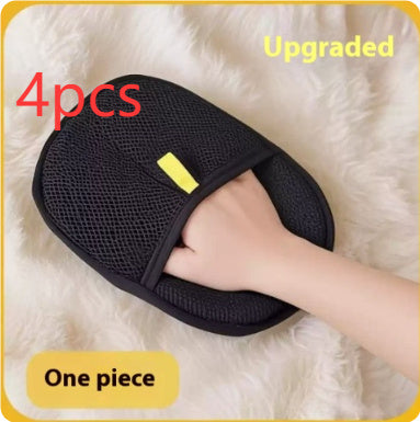 4-piece upgraded pet hair remover gloves set. Great value for pet owners needing multiple grooming tools.